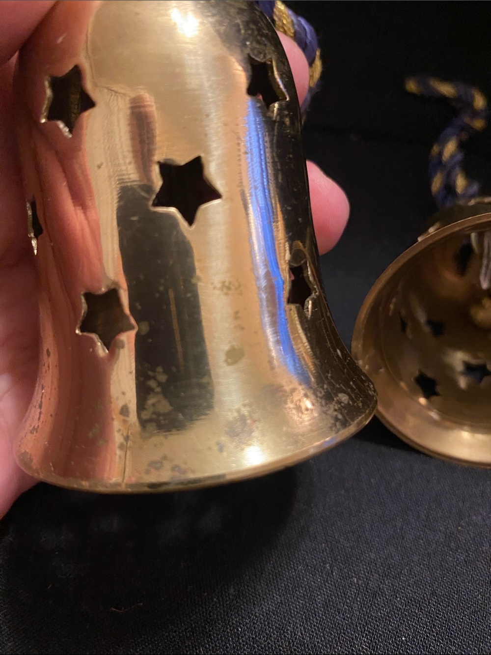 Vintage Celestial Brass Star cutout set of Bells - Picture 5 of 10
